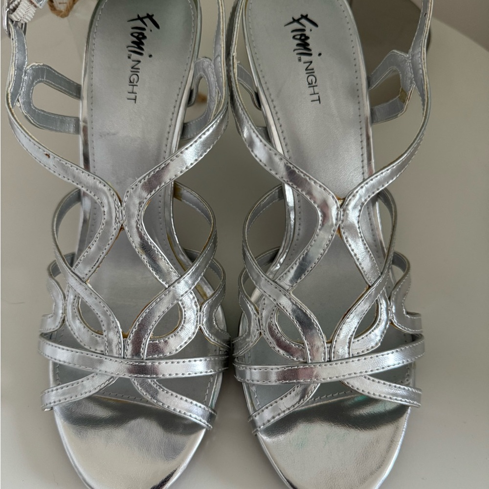 NEW Fioni Night Silver Strappy Women's Stiletto Shoes